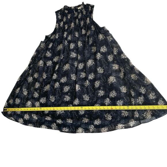 JOIE BALTIC MIDI DRESS BLACK/GRAY FLORAL FLOWY SMOCKED LACE SZ S RUFFLE NECK - Picture 6 of 16